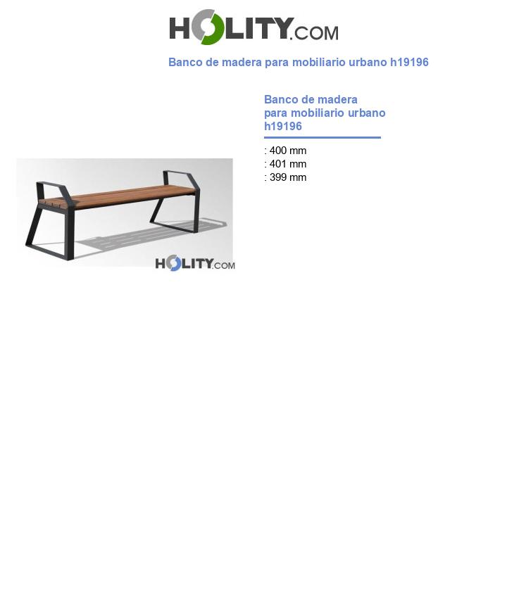 Banco de madera para mobiliario urbano h19196