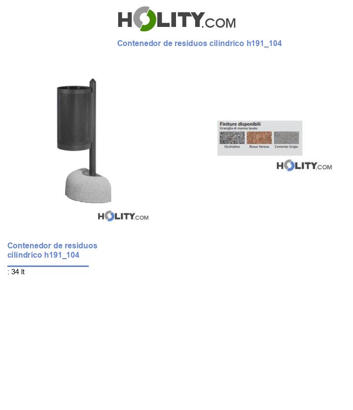 Contenedor de residuos cilíndrico h191_104
