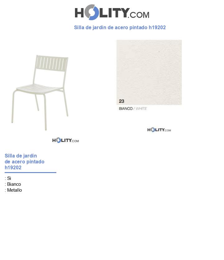 Silla de jardín de acero pintado h19202