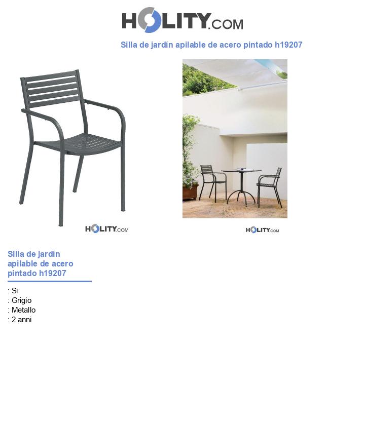 Silla de jardín apilable de acero pintado h19207