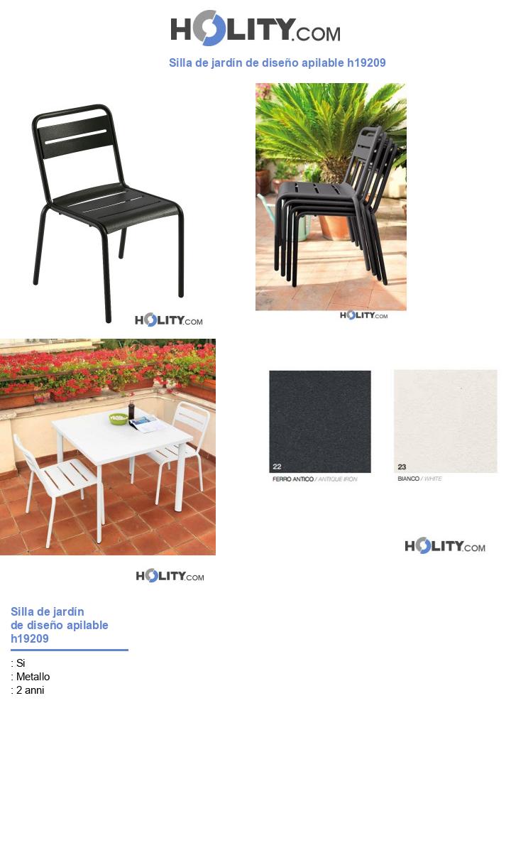 Silla de jardín de diseño apilable h19209