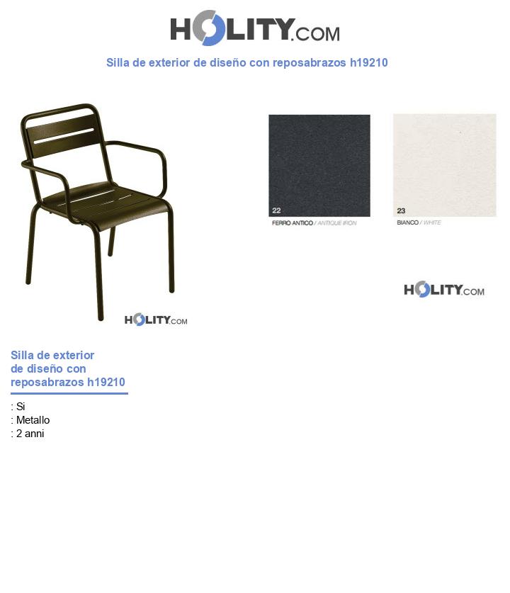 Silla de exterior de diseño con reposabrazos h19210