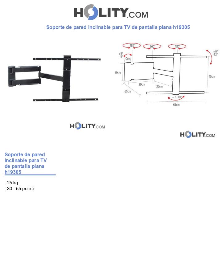 Soporte de pared inclinable para TV de pantalla plana h19305