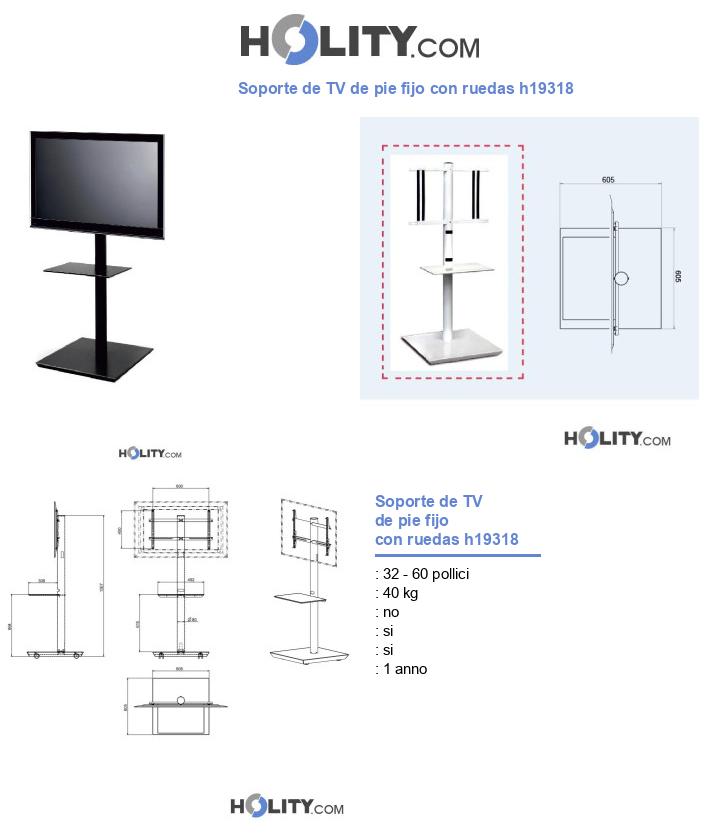 Soporte de TV de pie fijo con ruedas h19318