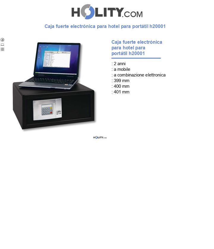 Caja fuerte electrónica para hotel para portátil h20001