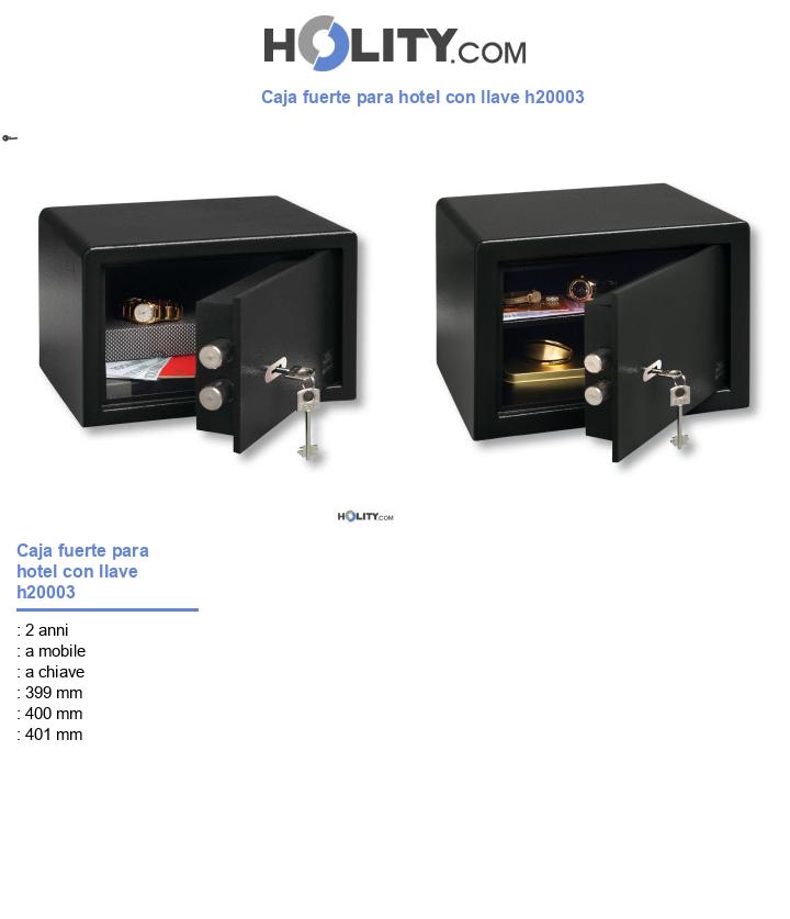 Caja fuerte para hotel con llave h20003