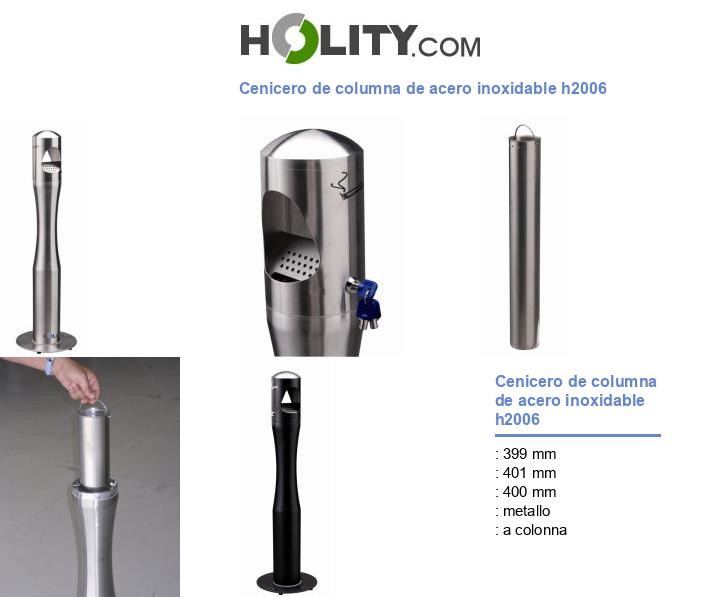 Cenicero de columna de acero inoxidable h2006