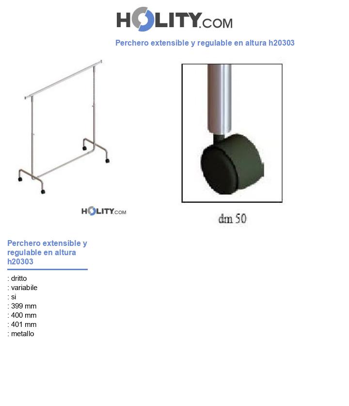 Perchero extensible y regulable en altura h20303