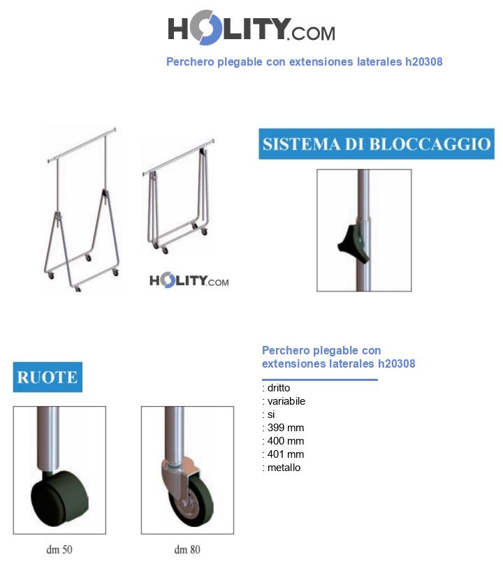 Perchero plegable con extensiones laterales h20308