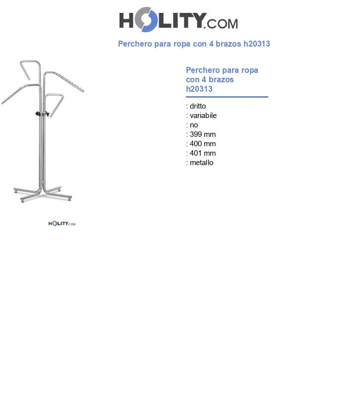 Perchero para ropa con 4 brazos h20313