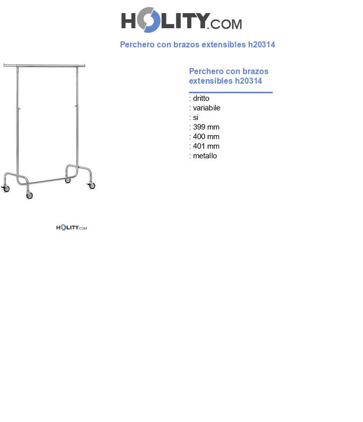 Perchero con brazos extensibles h20314