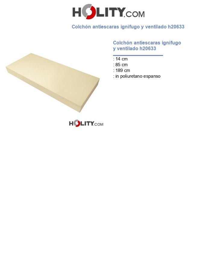 Colchón antiescaras ignífugo y ventilado h20633