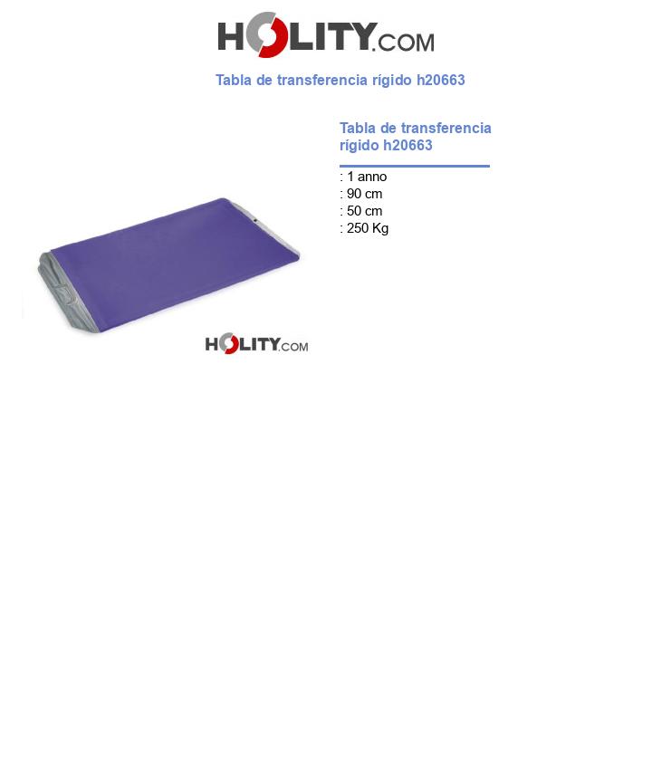 Tabla de transferencia rígido h20663