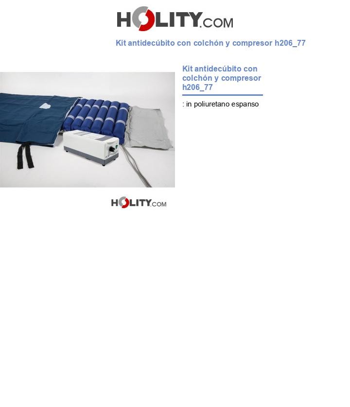 Kit antidecúbito con colchón y compresor h206_77