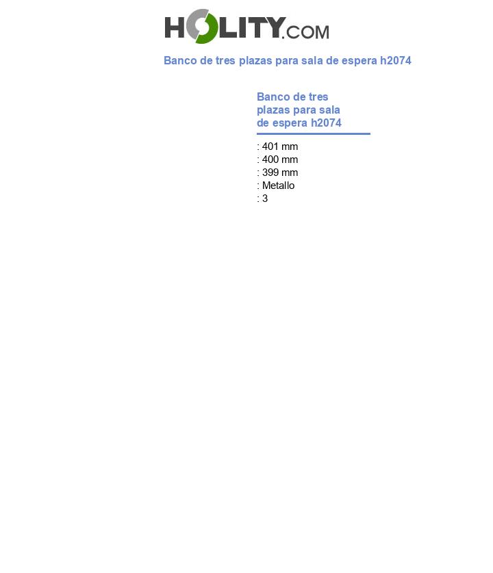 Banco de tres plazas para sala de espera h2074
