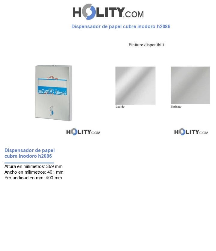 Dispensador de papel cubre inodoro h2086