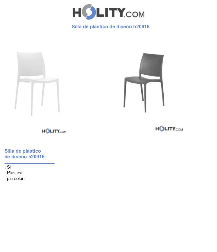 Silla de plástico de diseño h20916