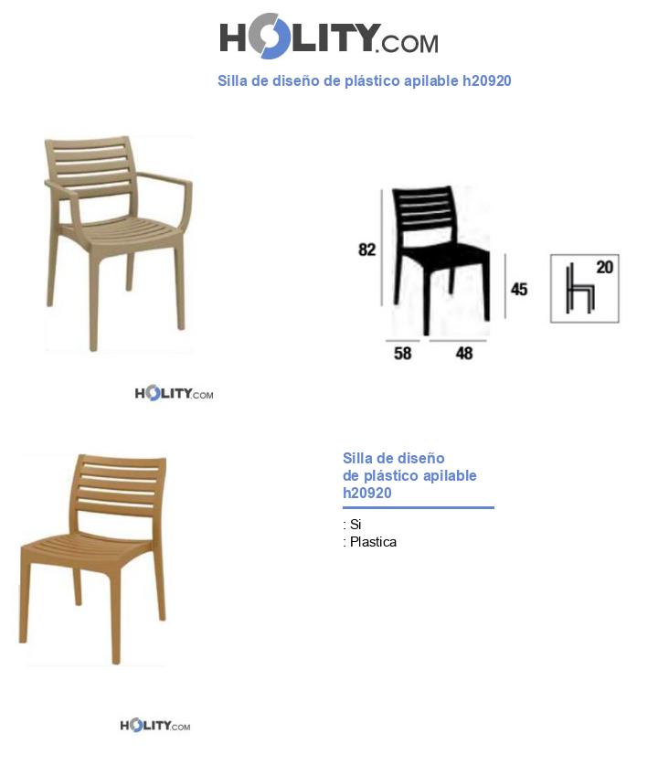 Silla de diseño de plástico apilable h20920