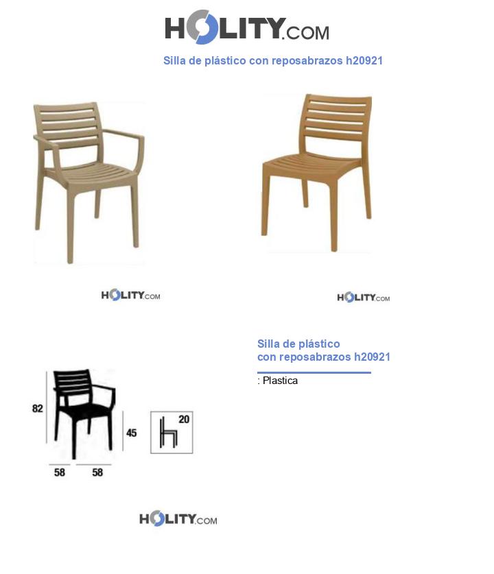 Silla de plástico con reposabrazos h20921