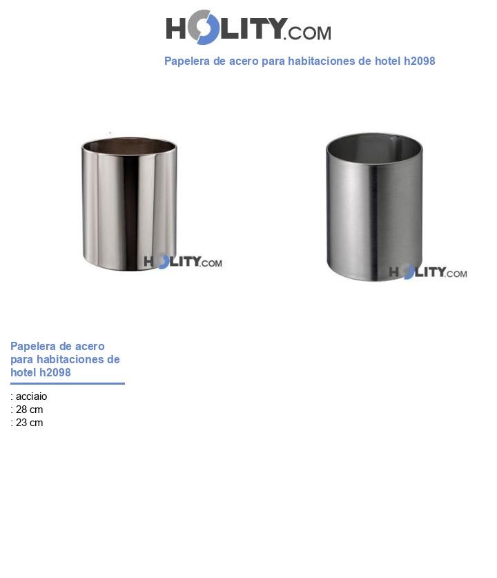 Papelera de acero para habitaciones de hotel h2098
