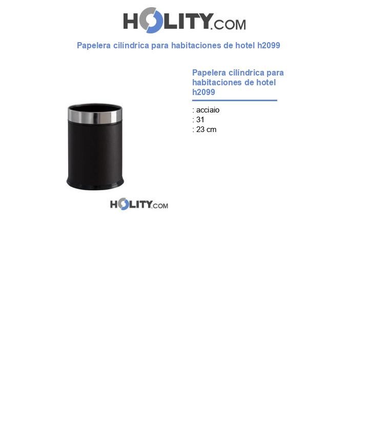 Papelera cilÃndrica para habitaciones de hotel h2099