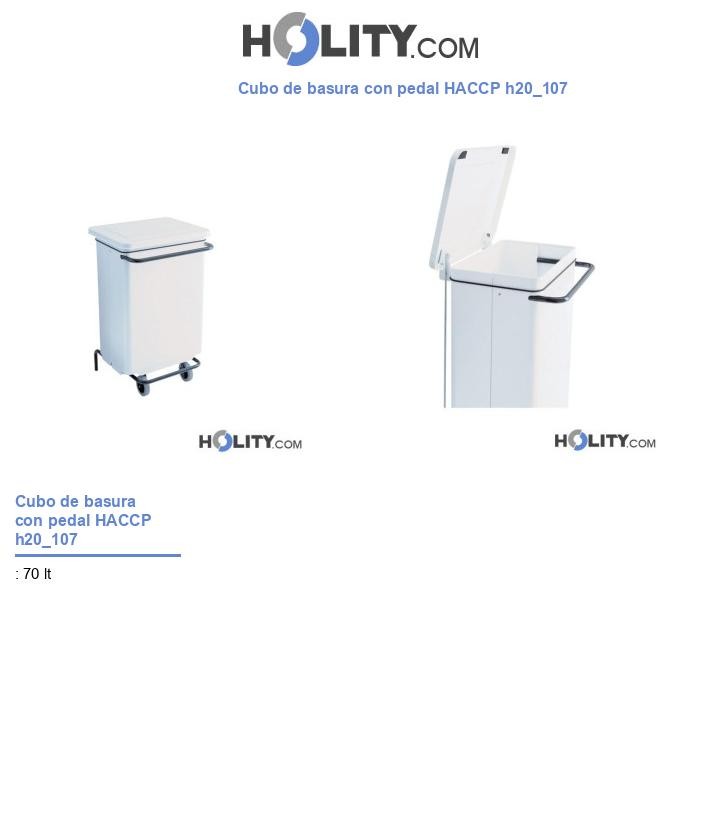 Cubo de basura con pedal HACCP h20_107