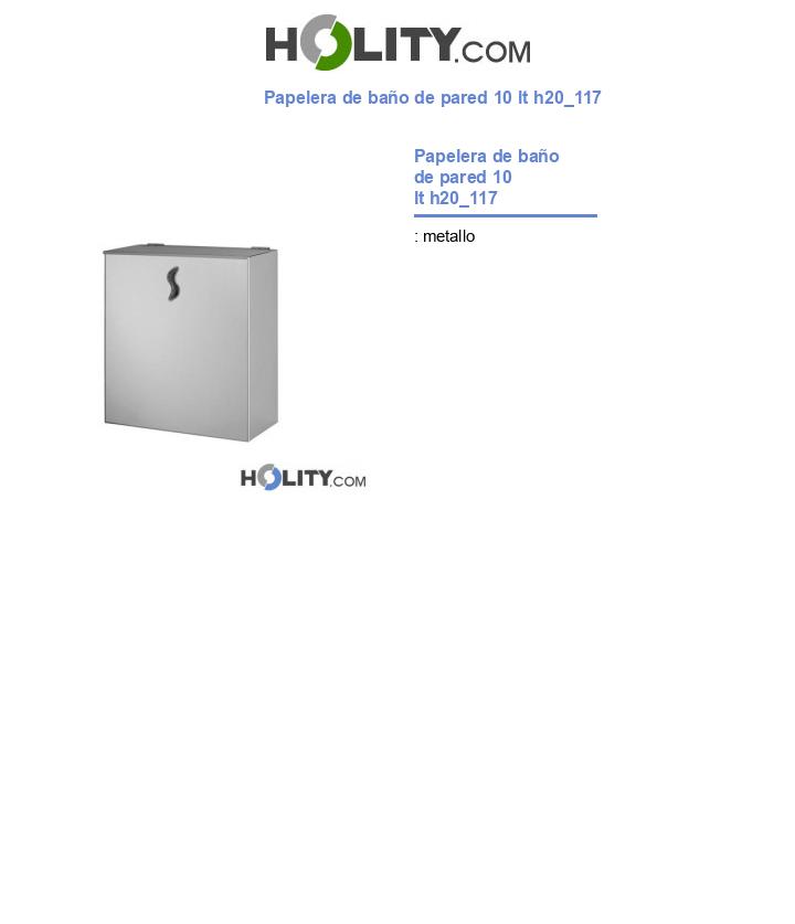 Papelera de baño de pared 10 lt h20_117