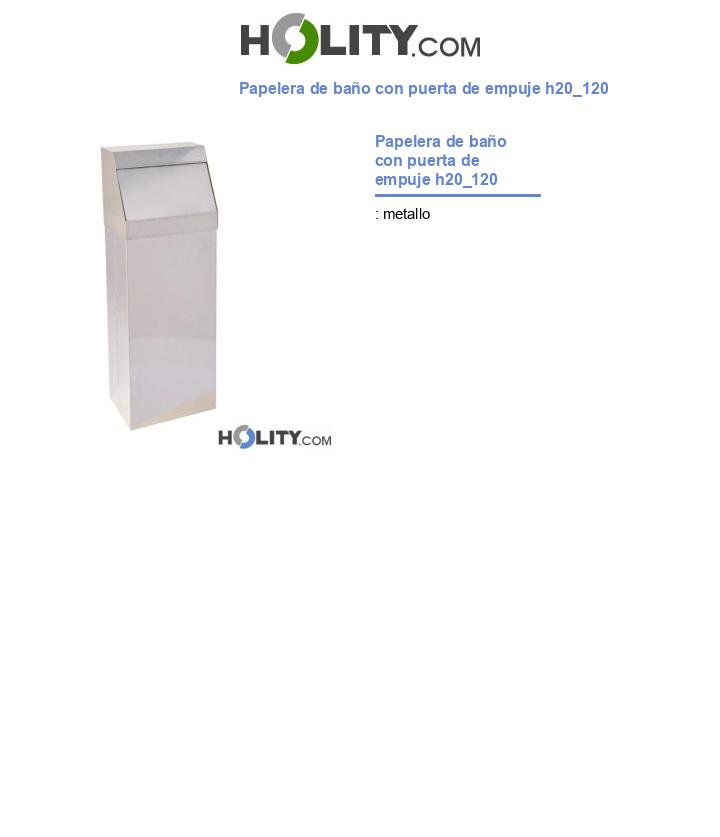 Papelera de baño con puerta de empuje h20_120