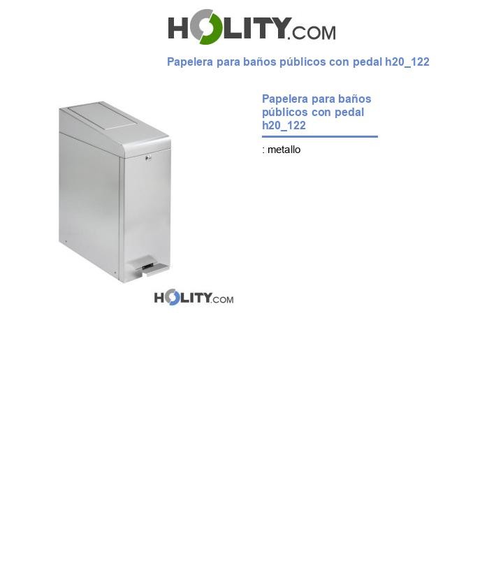 Papelera para baños públicos con pedal h20_122