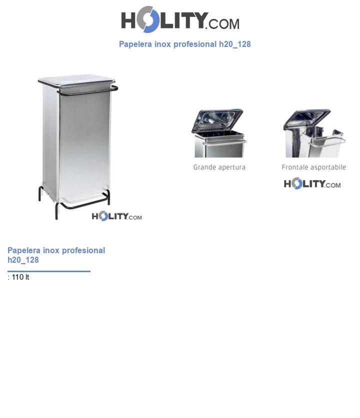 Papelera inox profesional h20_128