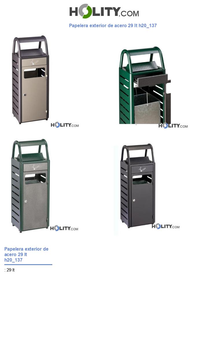 Papelera exterior de acero 29 lt h20_137