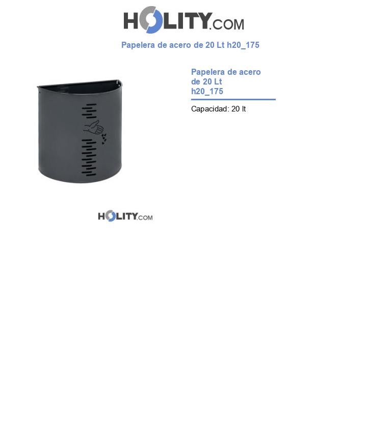 Papelera de acero de 20 Lt h20_175