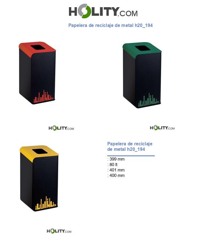 Papelera de reciclaje de metal h20_194