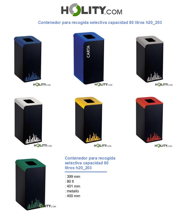 Contenedor para recogida selectiva capacidad 80 litros h20_203
