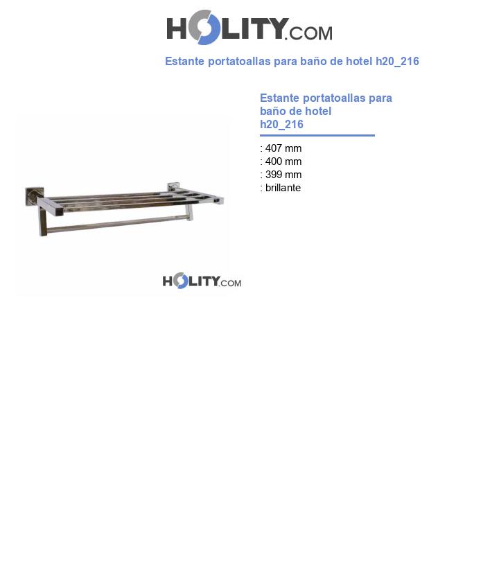 Estante portatoallas para baño de hotel h20_216