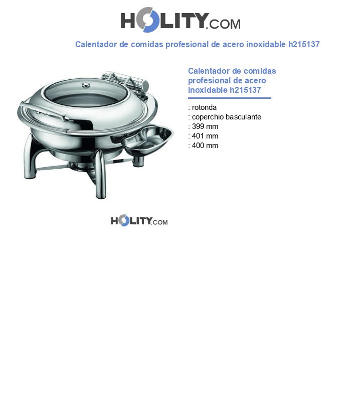 Calentador de comidas profesional de acero inoxidable h215137