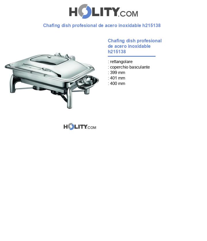 Chafing dish profesional de acero inoxidable h215138
