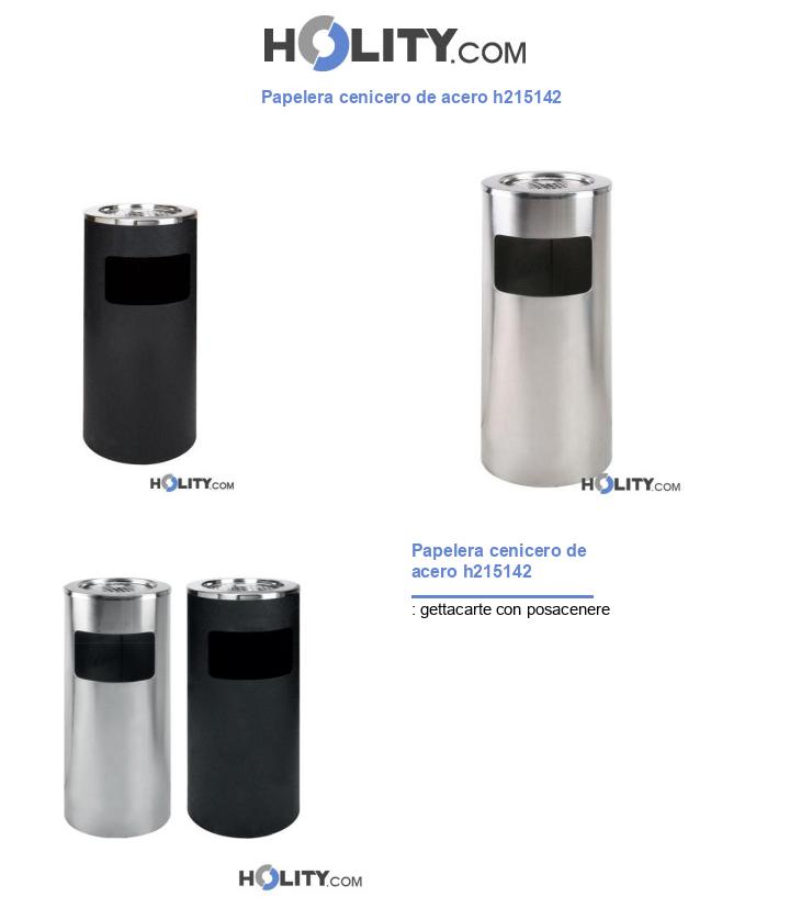 Papelera cenicero de acero h215142