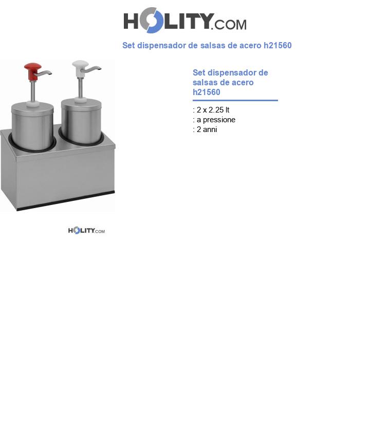 Set dispensador de salsas de acero h21560