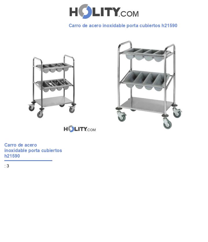 Carro de acero inoxidable porta cubiertos h21590