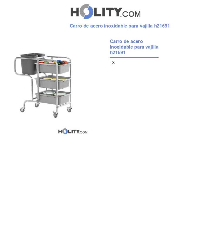 Carro de acero inoxidable para vajilla h21591