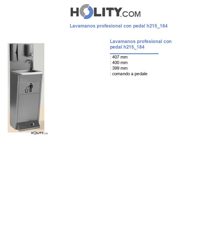 Lavamanos profesional con pedal h215_184