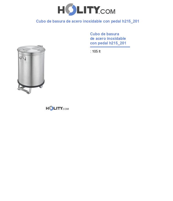 Cubo de basura de acero inoxidable con pedal h215_201