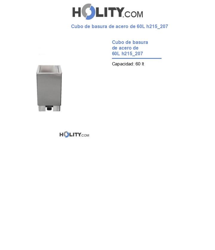 Cubo de basura de acero de 60L h215_207