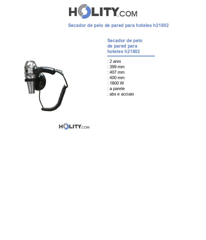 Secador de pelo de pared para hoteles h21802