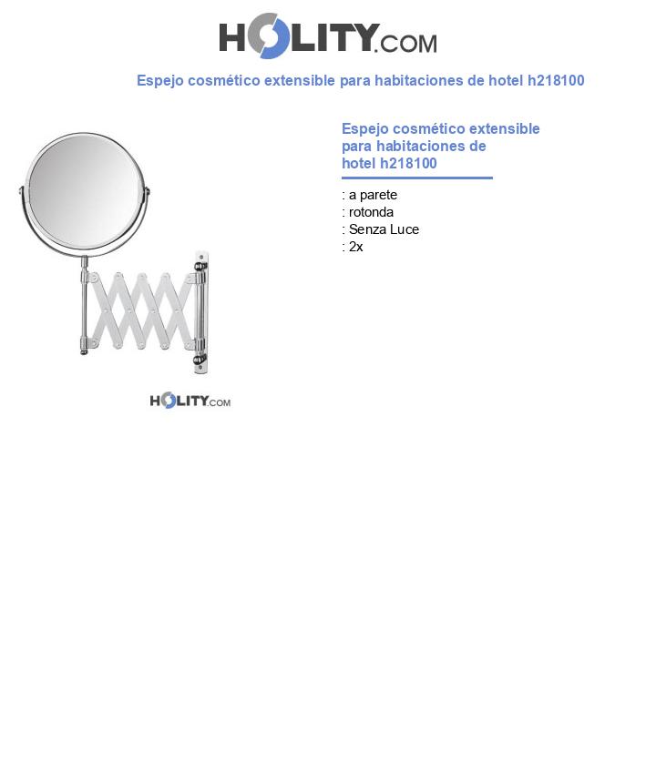 Espejo cosmético extensible para habitaciones de hotel h218100