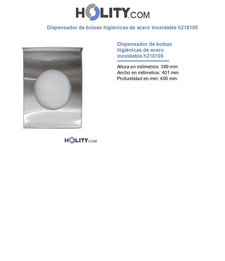 Dispensador de bolsas higiénicas de acero inoxidable h218105