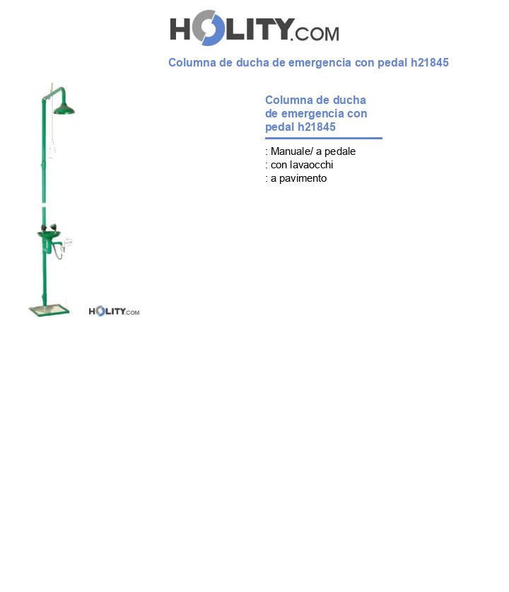 Columna de ducha de emergencia con pedal h21845