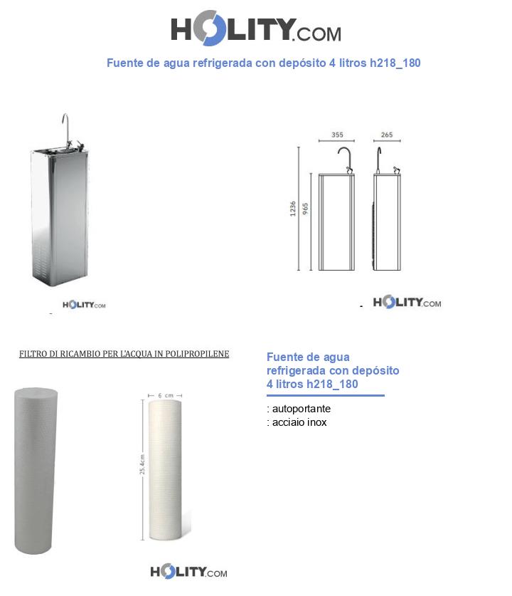 Fuente de agua refrigerada con depósito 4 litros h218_180