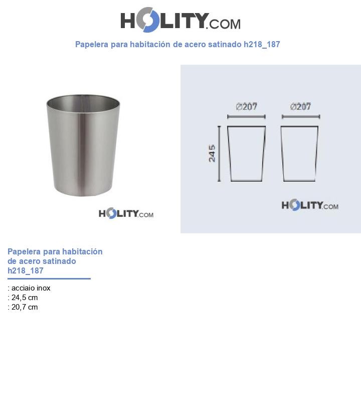 Papelera para habitación de acero satinado h218_187